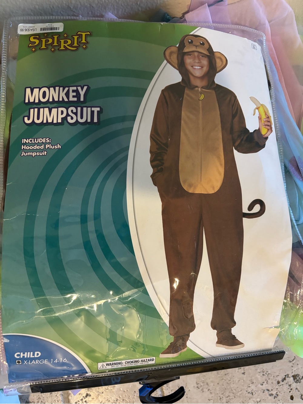 Spirit Brown and Tan Monkey Jumpsuit Costume